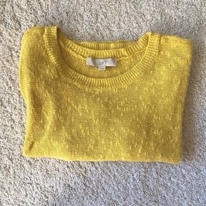 Lovely Yellow Loft Crew Neck Sweater Top